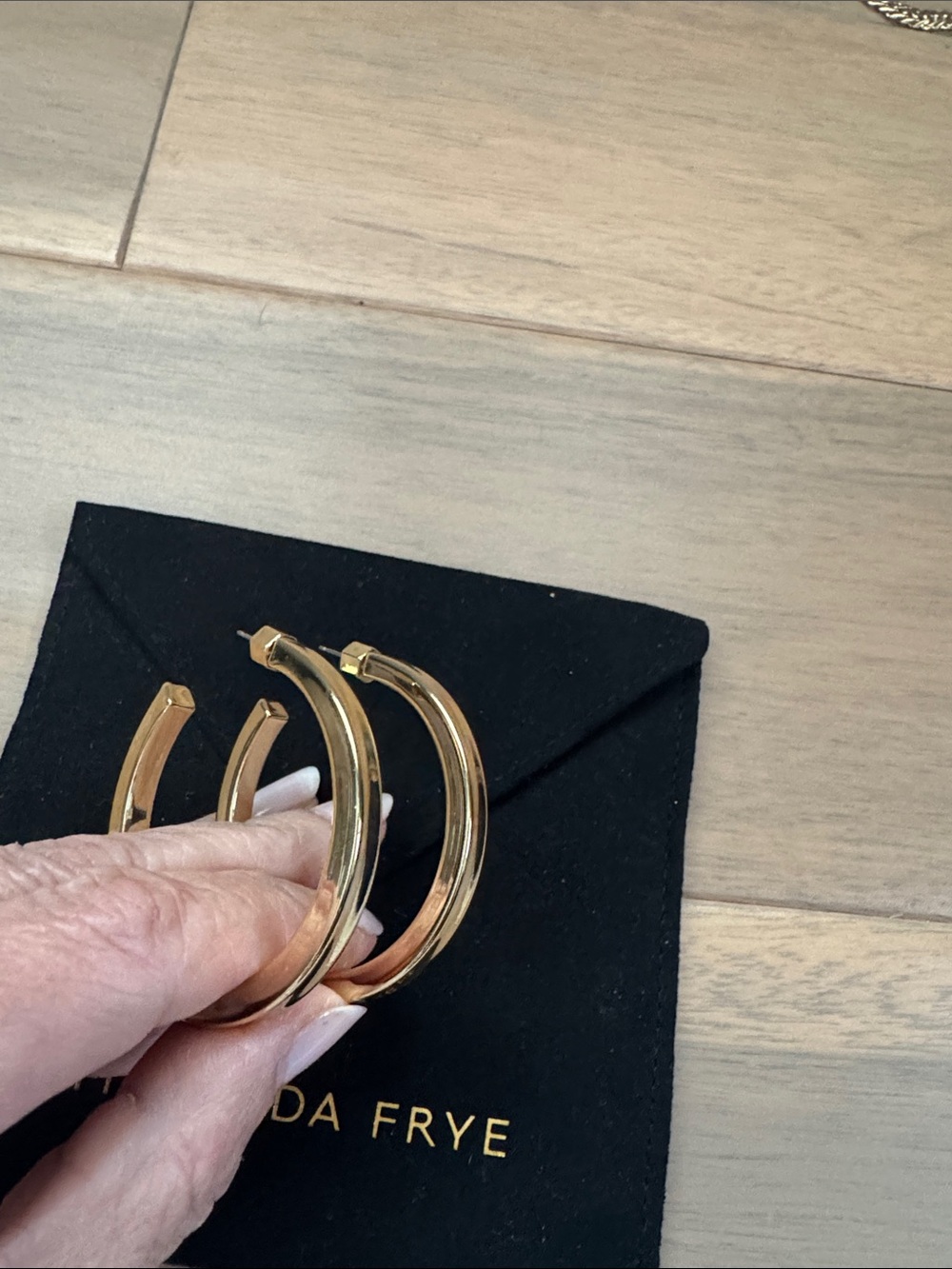 Miranda Frye 2” Gold Hoop Earrings - Picture 5 of 6